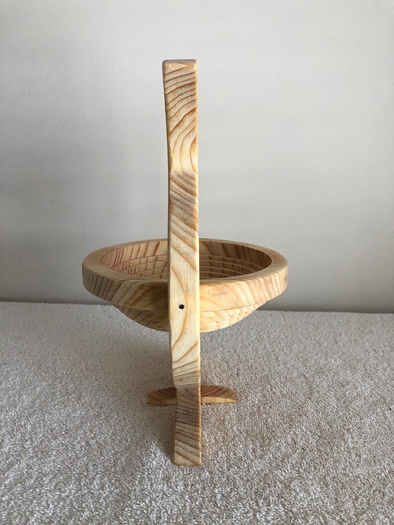Solid Southern Pine Collapsible Basket Accent Handmade on Scroll Saw