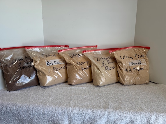 Ultra Fine Hardwood Sawdust Powder: Maple, Walnut, Cherry, Pecan, Oak or Poplar (1 lb)