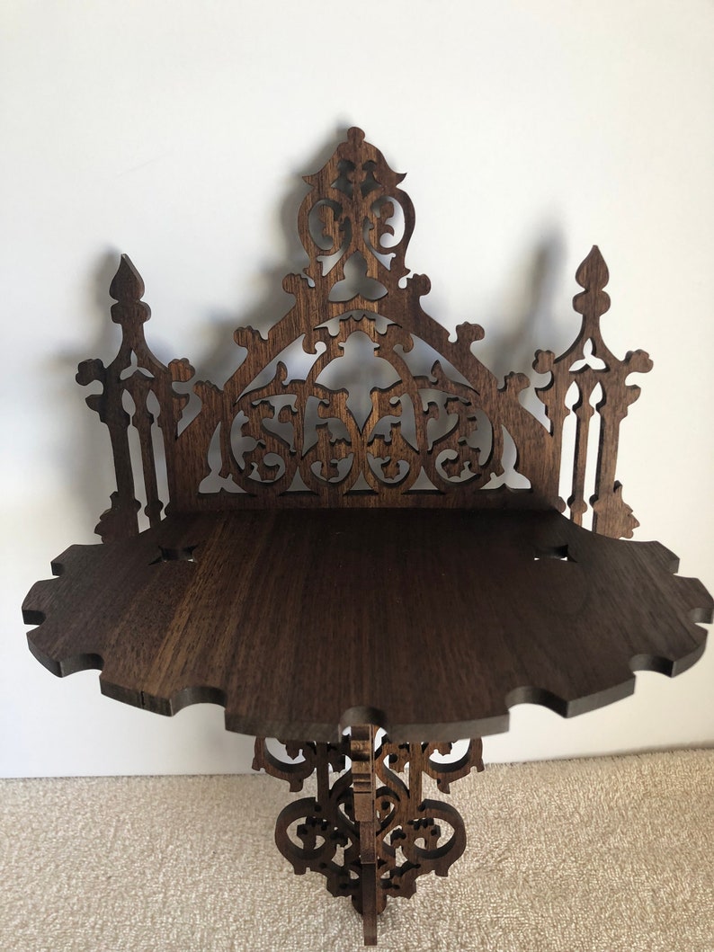 Solid Black Walnut Gothic Cathedral Wall Shelf Display. 15 Etsy
