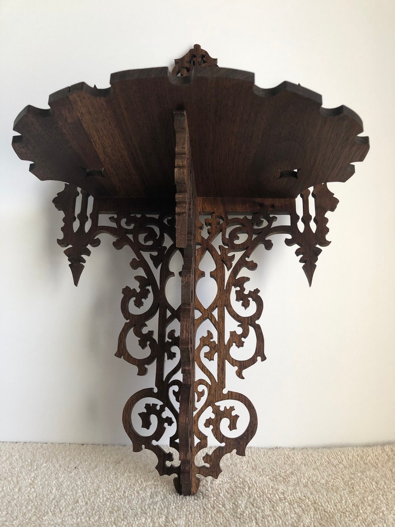 Solid Black Walnut Gothic Cathedral Wall Shelf Display. 15 Etsy