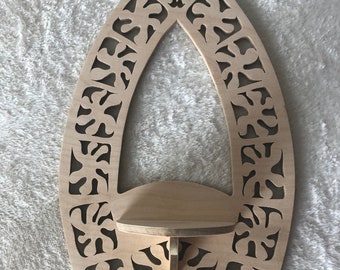 Birch Victorian Fretwork Wall Shelf: Handmade Display