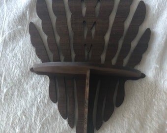 Walnut Victorian Fretwork Shelf: Handmade Wall Display