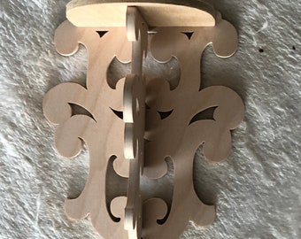 Small American Birch Victorian Fretwork Sconce Wall Shelf Display.  6 3/4" Tall x 5" @ the Longest Points.  Handmade on My Scroll Saw.