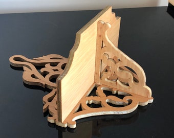 Handgemaakte hickory-pecannotenhouten wandplank: victoriaanse display