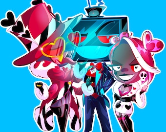 Hazbin Hotel The Vees (Vox, Valentino, and Velvette) keychain