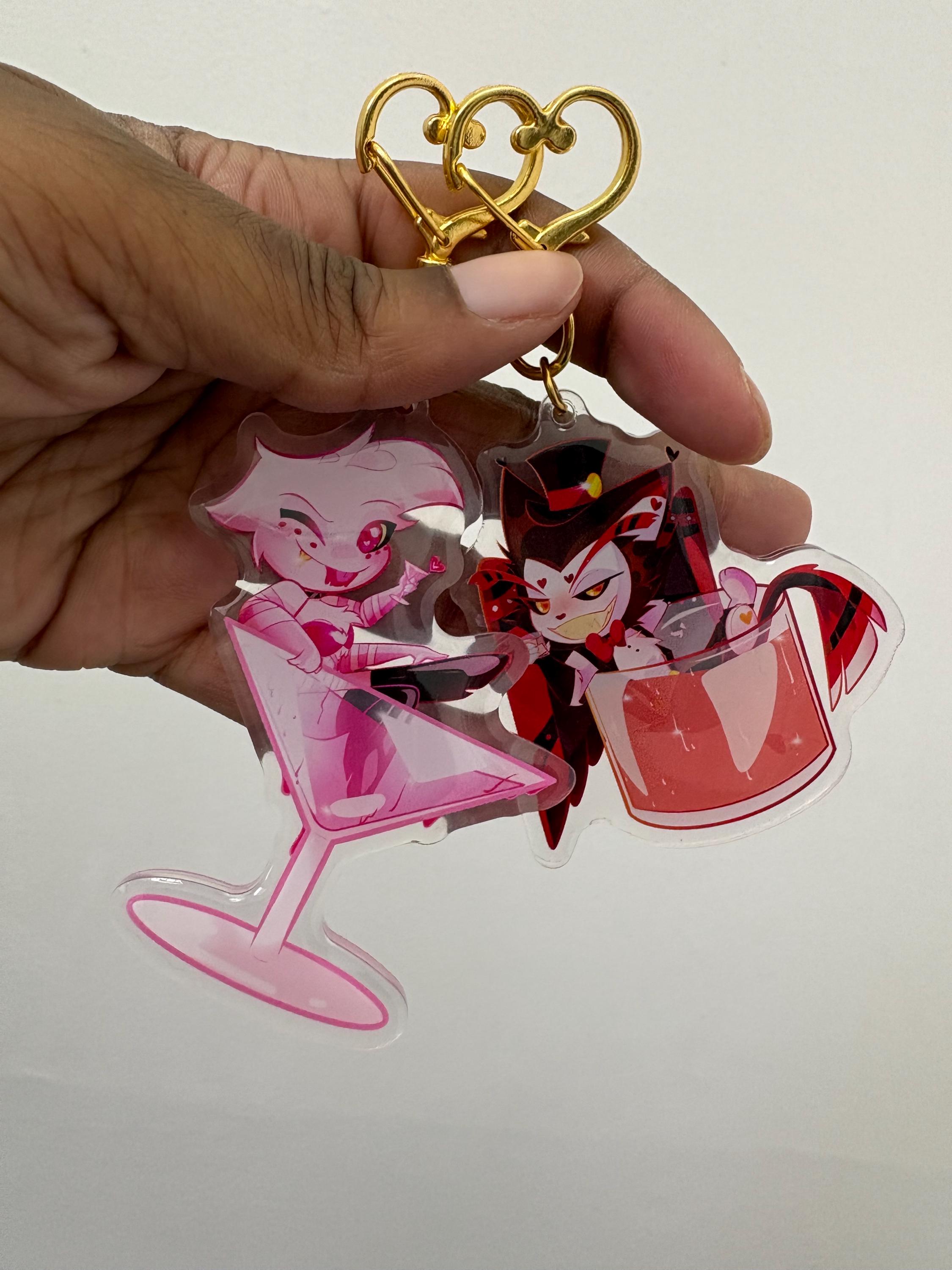 Hazbin Hotel Angel Dust Martini Glass Keychain - Etsy