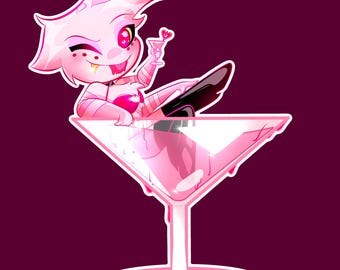 Hazbin Hotel Angel Dust Martini Glass Keychain - Etsy