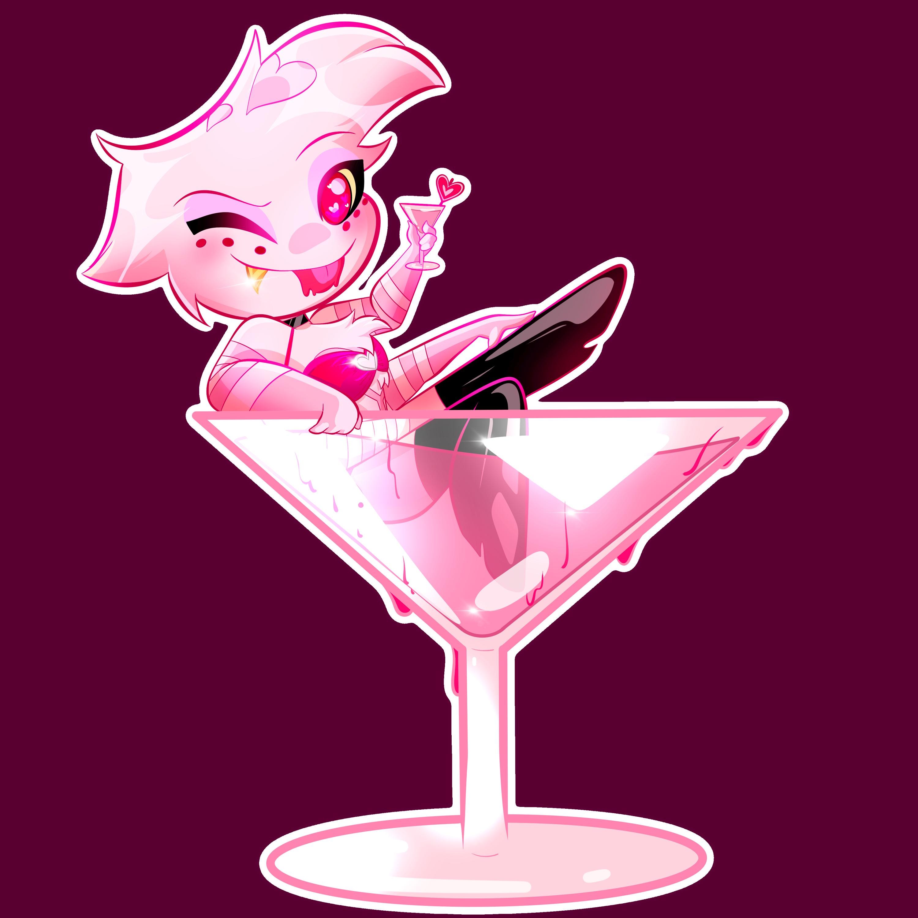 Hazbin Hotel Angel Dust Martini Glass Keychain - Etsy
