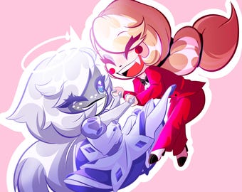 Hazbin Hotel Charlie and Emily keychain