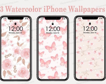 iPhone Wallpapers, Pink Cream Beige Aesthetic Wallpaper iPhone, Minimalist wallpaper, Neutral Phone Background Flowers, Digital Download