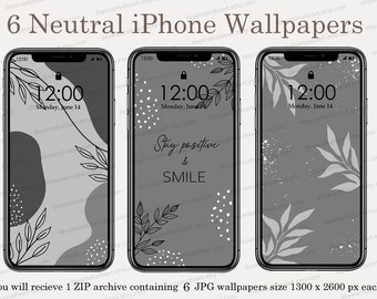 Minimalist iPhone Wallpaper, Neutral Phone Wallpaper, Aesthetic Wallpaper pack , Black, White, Grey iPhone Wallpaper , DIGITAL DOWNLOAD
