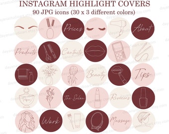 Minimalist Instagram Highlight Covers, Boho Cute IG Story Icons, Hand Drawn Lifestyle Covers, Line Art Beauty Fashion Trendy Instagram Pack