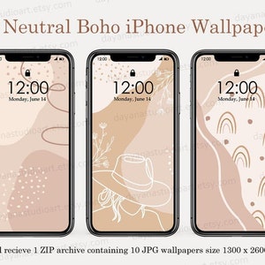 iPhone wallpapers Aesthetic, Phone Wallpaper Minimalist, Boho wallpaper, Shapes wallpaper, Digital download, Abstract wallpaper