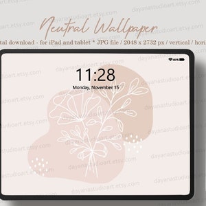 Minimalist Ipad Wallpaper Warm Neutral Modern Tablet Background Aesthetic Wallpaper Cute iPad home screen | Instant Download