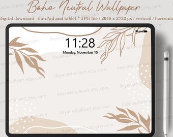 Aesthetic iPad Wallpaper , Neutral Tablet Background , Minimalist Wallpaper , Digital Download