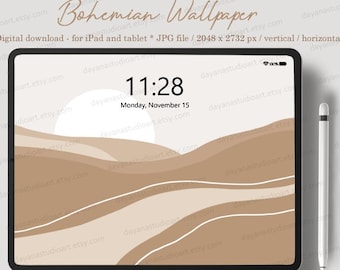 Boho iPad Wallpapers , Aesthetic Tablet Wallpaper , Minimalist wallpaper ,  Neutral iPad Background , Digital Download, Desert wallpaper