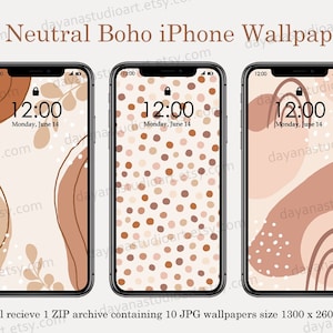 10 Boho Iphone Wallpapers Digital Download White Violet Etsy