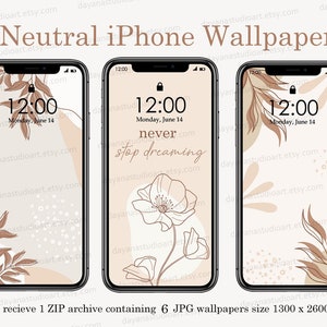 Inspirerande iPhone-bakgrunder | Beige krämfärgade telefonbakgrunder | Estetisk iPhone-bakgrund | Neutral iOS-bakgrund | Boho former design