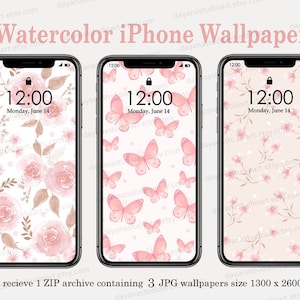 iPhone Wallpapers, Pink Cream Beige Aesthetic Wallpaper iPhone, Minimalist wallpaper, Neutral Phone Background Flowers, Digital Download