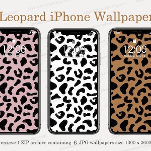Fondos de pantalla de teléfonos Leopard, fondo de pantalla de iPhone, conjunto de fondos de pantalla de teléfonos inteligentes minimalistas, fondo estético de iPhone, fondo de pantalla Boho