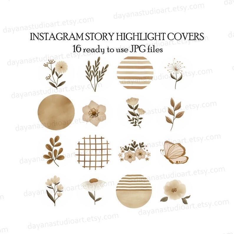 Instagram Highlight Covers Boho, Minimalist Instagram Story Highlight  Icons, Instagram Highlight Covers Flowers, Aesthetic IG Highlights 