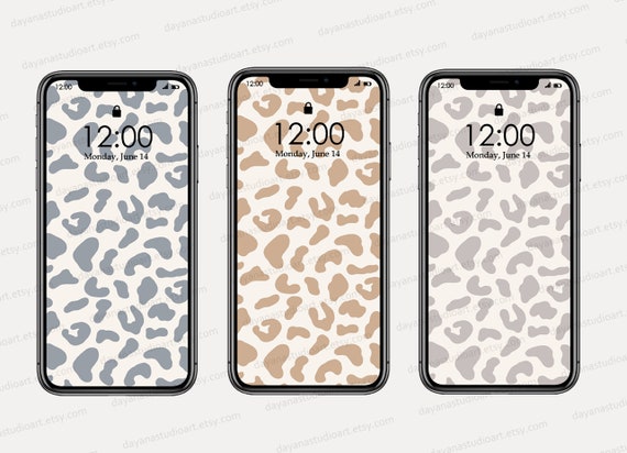 Cheetah Print Apple iPhone Wallpapers, 3 Pack of Cell Phone