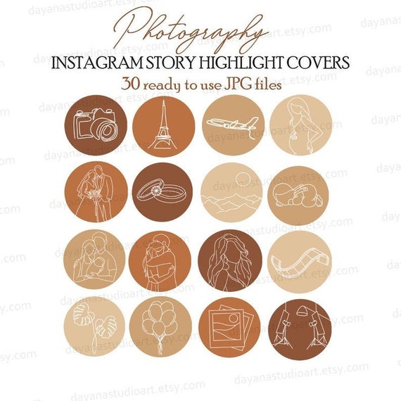 Photography Instagram Story Highlight Cover Icons Earthy | Etsy