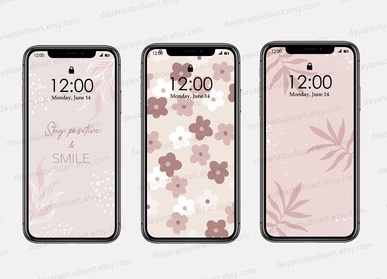 Minimalist iPhone Wallpaper Pack, Boho Phone Wallpapers, Aesthetic