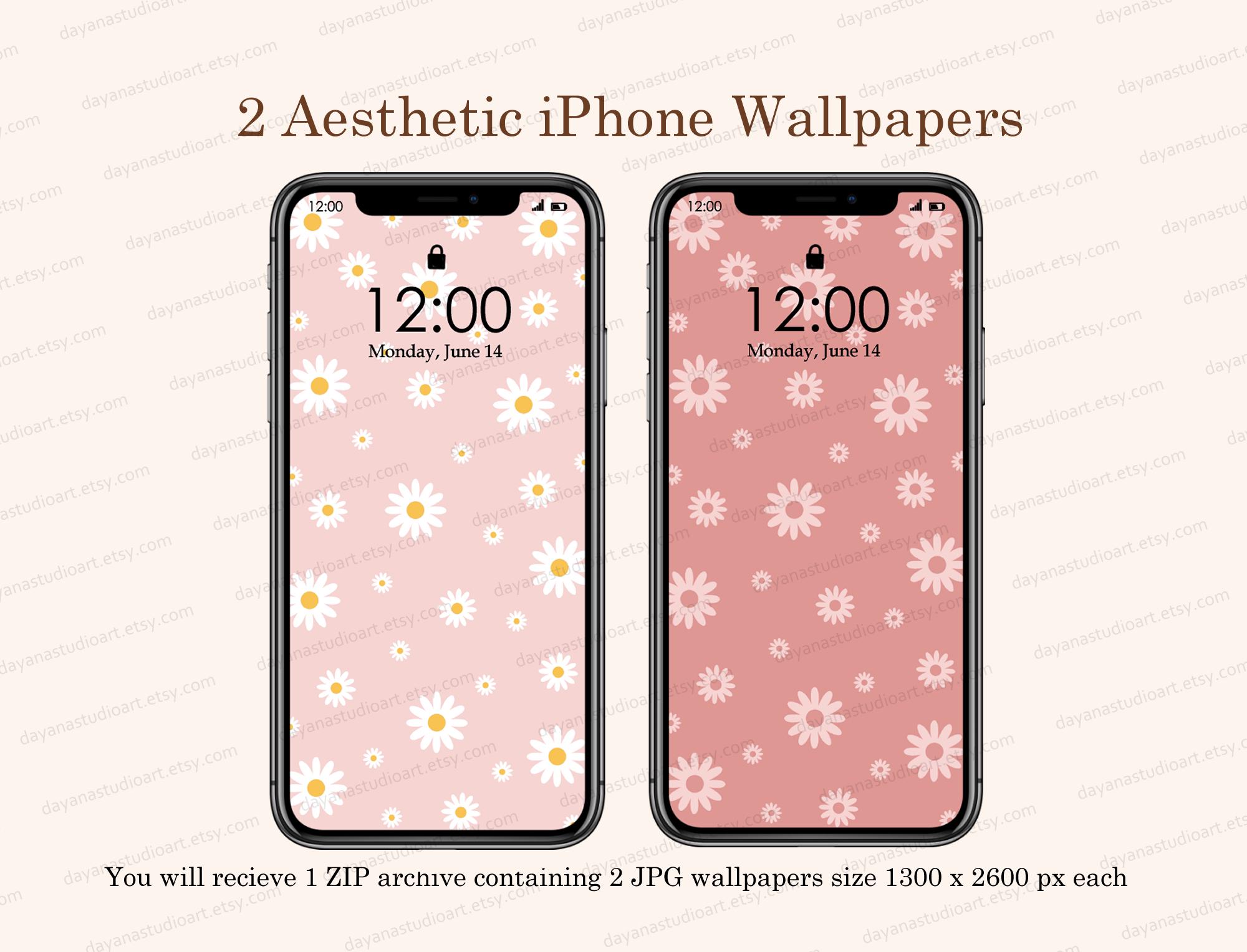 Summer Phone Wallpapers, Floral Wallpaper iPhone, Minimalist Smartphone Wallpaper Set, Coquette  iPhone Aesthetic Background, Boho Wallpaper