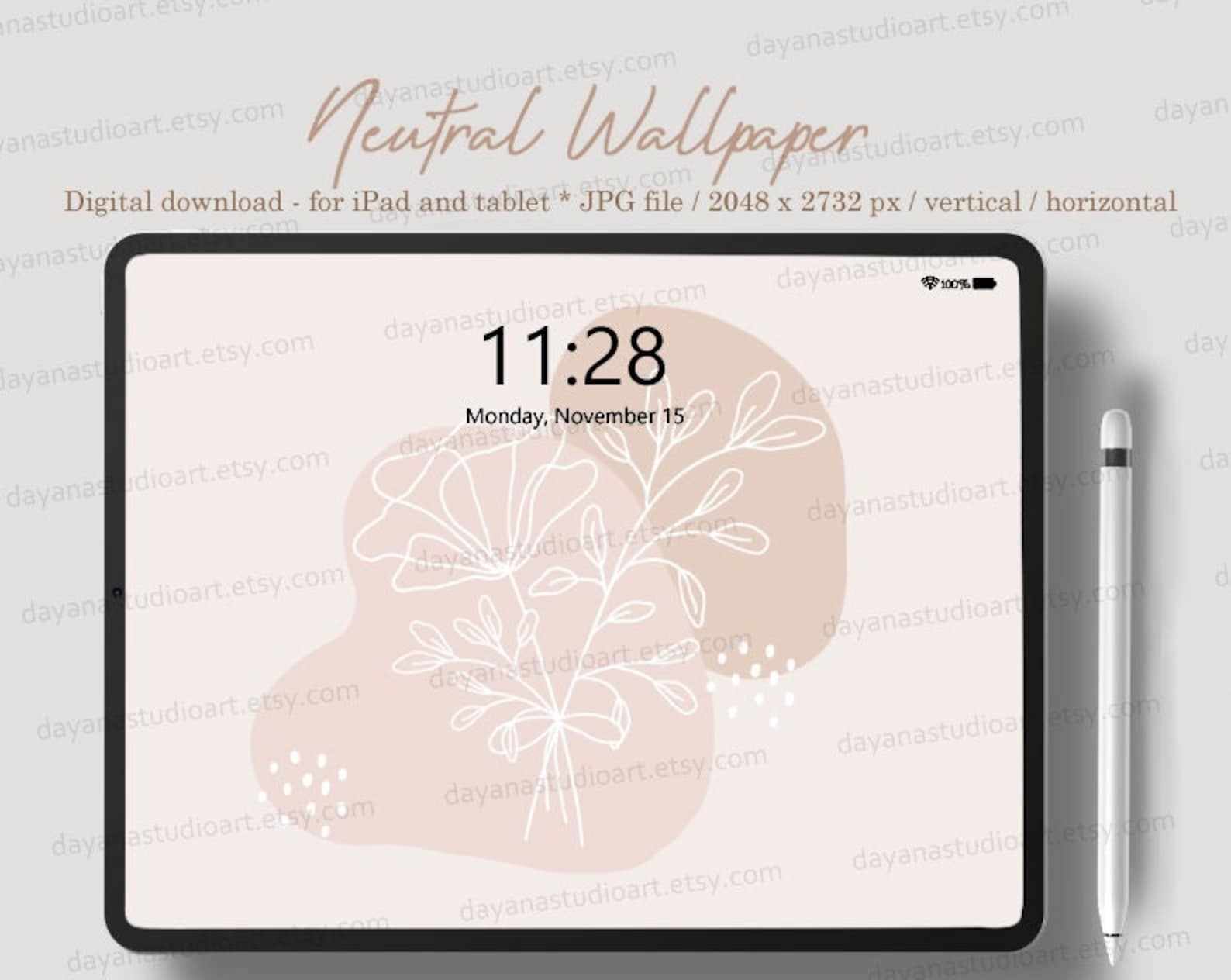 Minimalist iPad Wallpaper Warm Neutral Modern Tablet Background