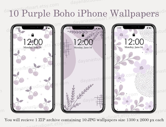 10 Boho Iphone Wallpapers Digital Download White Violet - Etsy 10 Boho Iphone Wallpapers Digital Download White Violet - Etsy