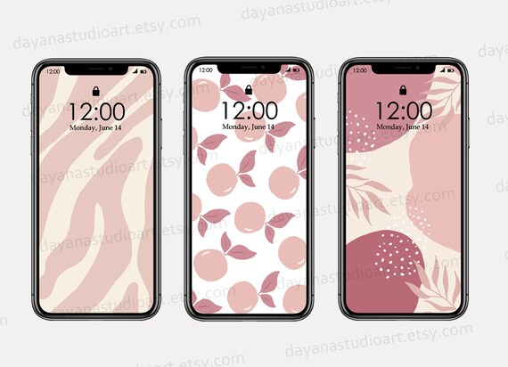 10 Boho Iphone Wallpapers Digital Download Beige Cream Pink Etsy