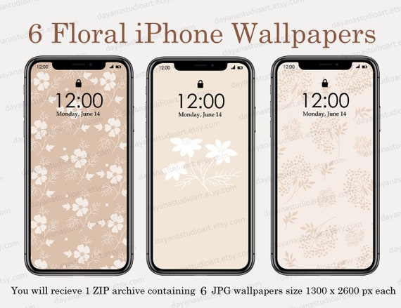 Iphone Wallpapers Digital Download Beige Cream Brown Etsy Ireland