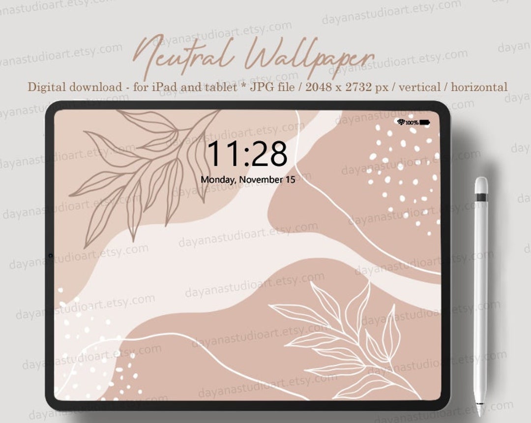 Aesthetic Ipad Wallpaper Neutral Tablet Background - Etsy Aesthetic Ipad Wallpaper Neutral Tablet Background - Etsy