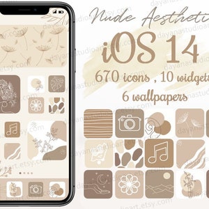 Cream Brown iOS App icons Aesthetic, iOS 14 Neutral iPhone app covers, Phone Wallpapers Widgets pack, Customize Home screen iOS 17 icons
