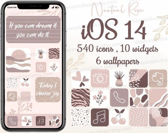 IOS App Icons Aesthetic, Pink App Icons iPhone, Boho App Pack, iOS app covers, Phone Home Screen Icons, iOS Phone Widgets & Wallpapers