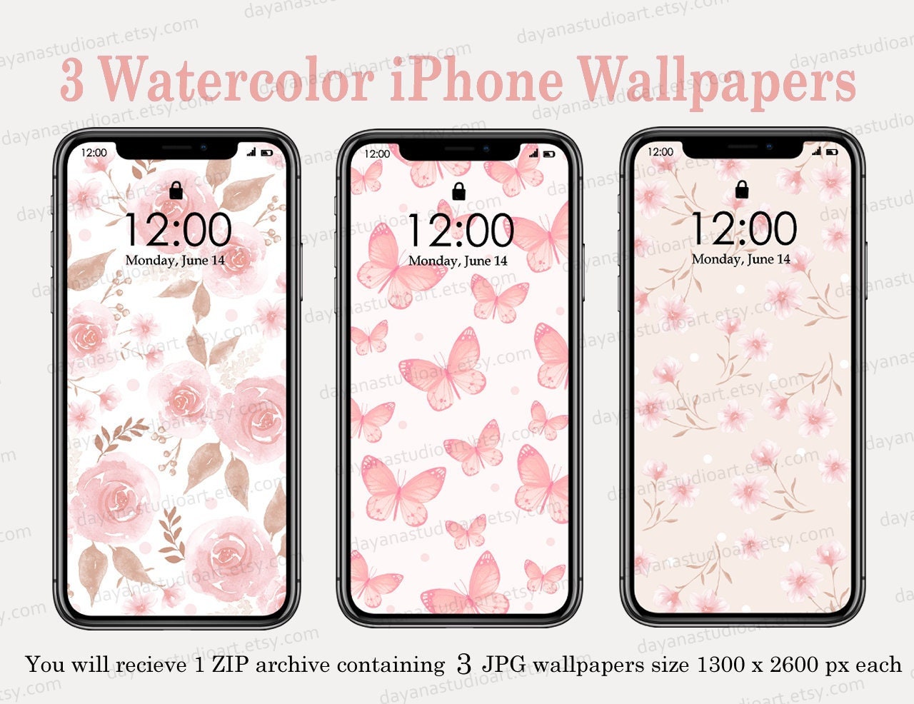 Aesthetic Iphone Wallpapers Digital Download Floral Etsy
