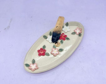 Ceramic Incense Holder, Altar Supplies, Incense Gifts for Her, Ritual Tools, Witchy Things, Flower Pottery, Mothers Day Gift