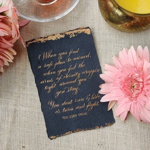 Quote Cards Deckled Edge Cotton Paper Custom Made Calligraphy image 5