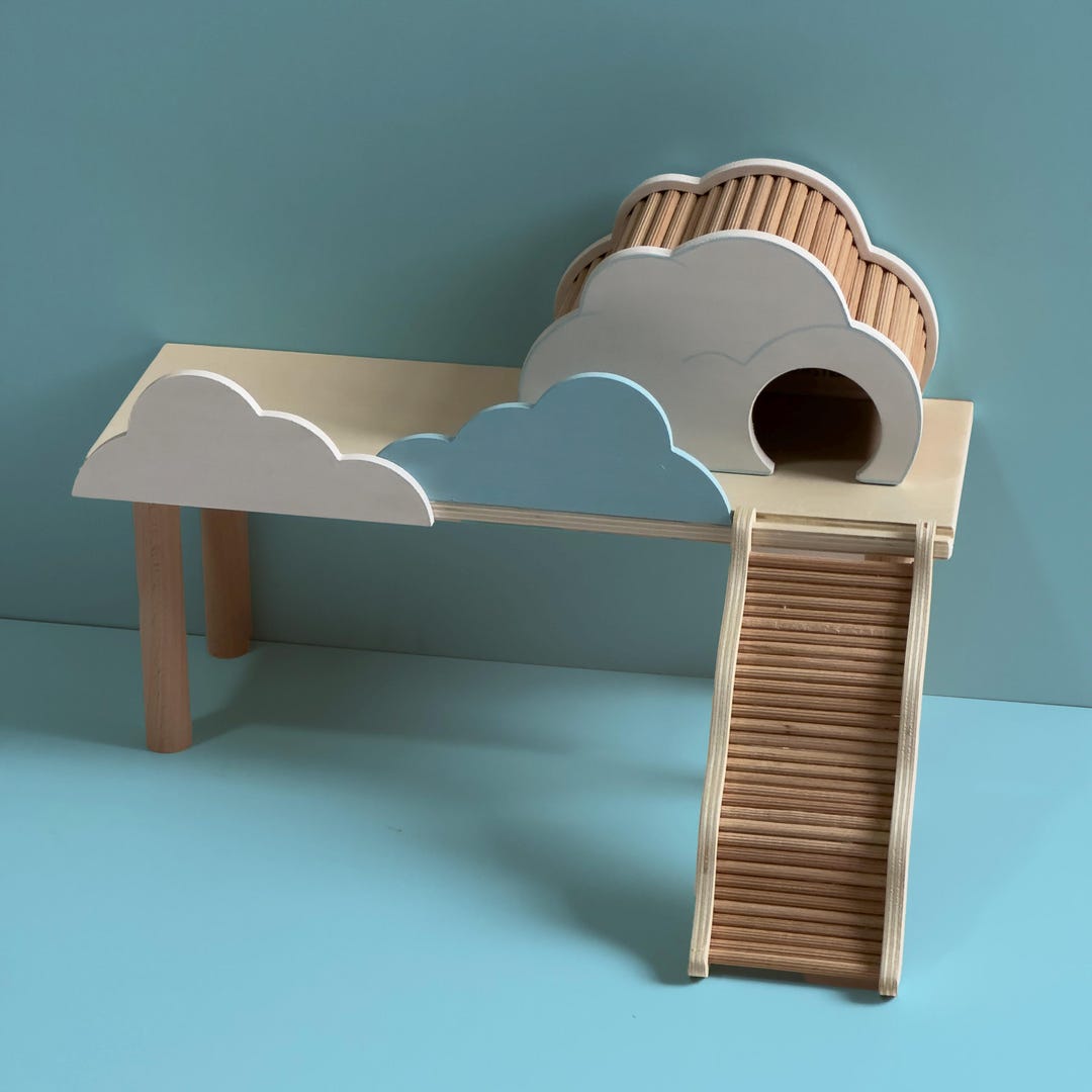 Hamster Furniture Set – Cloud Hideout, Ramp & Track | Handmade Hamster ...