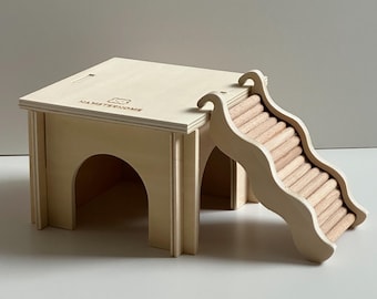 Casetta per criceti con scaletta, torre per criceti – arredi per recinti e gabbie per criceti, accessori per criceti, mobili per criceti, piccoli animali