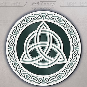 Celtic knot laser cut file, Layered Celtic wall decor svg, Multilayered trinity knot laser cut file, Triquetra svg, Irish svg