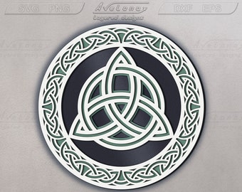 Celtic knot laser cut file, Layered Celtic wall decor svg, Multilayered trinity knot laser cut file, Triquetra svg, Irish svg