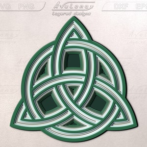 Multilayer Celtic knot SVG, Celtic png, Irish svg, 3d Mandala laser cut file, Layered Trinity knot Glowforge svg, Triquetra svg