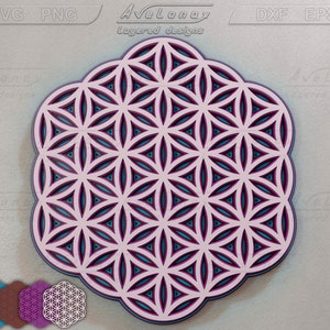 Fiore della vita svg, Sacred geometry laser cut file, Flower of life layered svg, Glowforge, Cricut, Layered boho svg