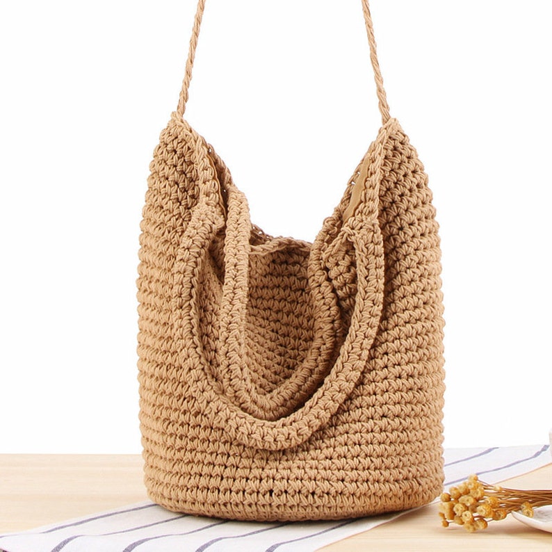 Straw Beach Tote  bag for women, Vintage Jute Bag, French Basket , Big natural wicker bag, Crochet Shopper French basket, Christmas Gift 