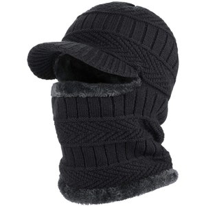 Men Winter Knitted Beanie Hat | Wool pilot Hat | Bomber Hat |Trapper| Winter Hat | Ski hat | Wool outside faux fur inside | Christmas Gifts