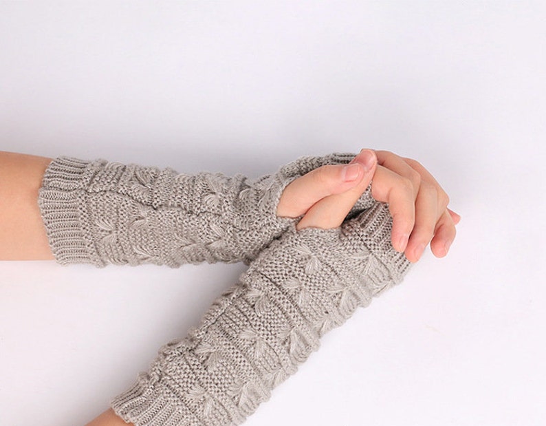 Women Winter Gloves Fingerless Mittens Hand Knitted Gloves Etsy