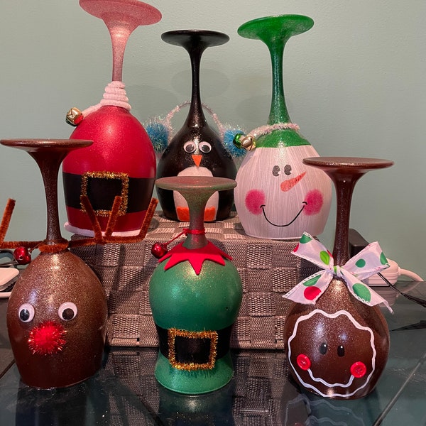 Wine Glass Candles Etsy