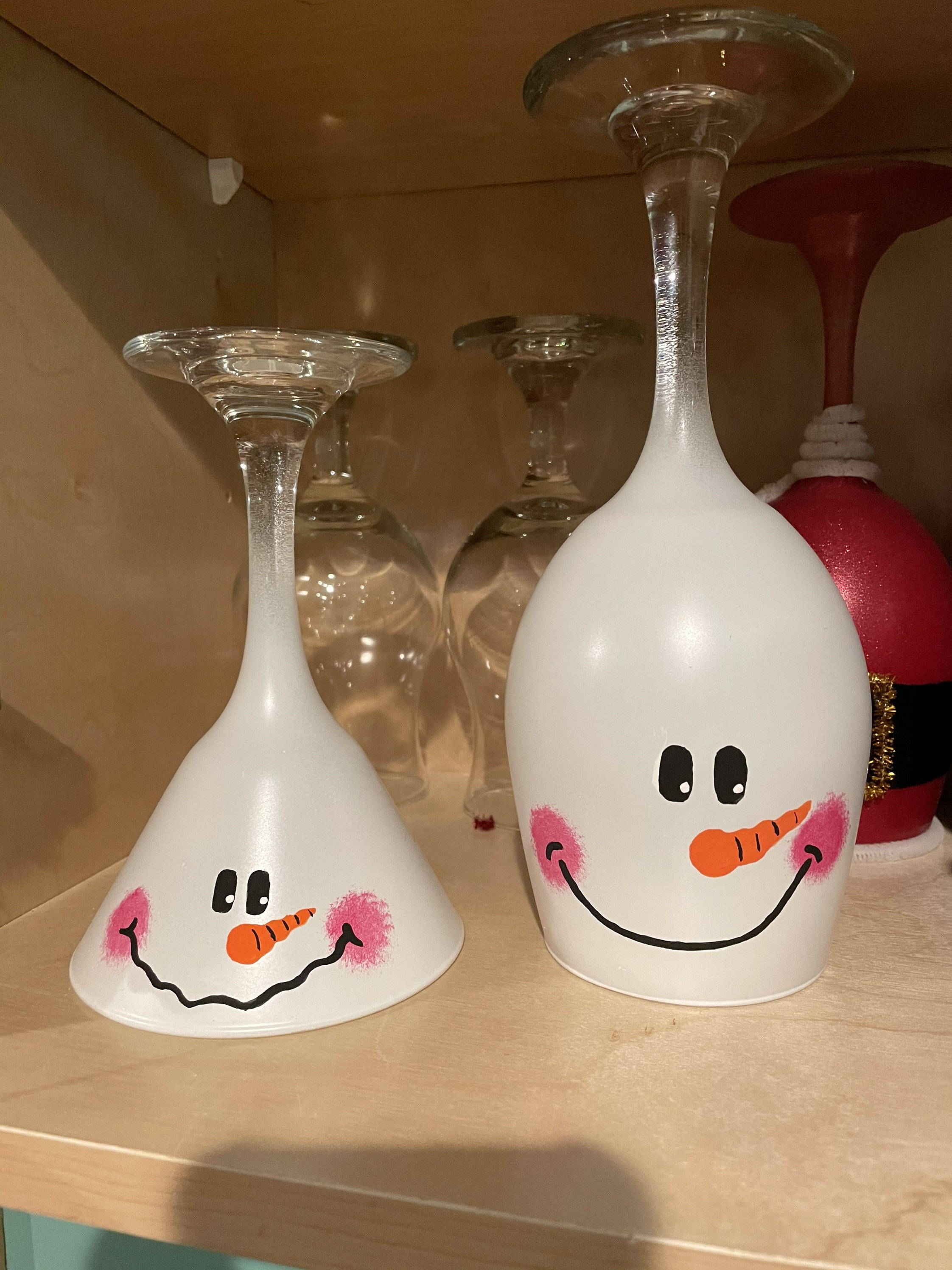 Holiday Painted Wine Glass Candle Votives Etsy